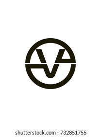 initial company circle V logo black