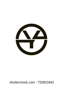 initial company circle Y logo black
