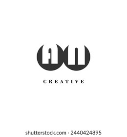 Initial AN company creative label trendy idea brand
