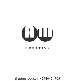 Initial AM company creative label trendy idea brand