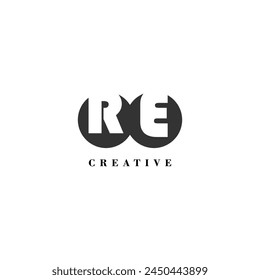 Initial RE company creative label trendy idea brand