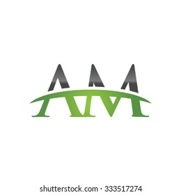 AM initial company green swoosh logo