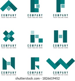 Logo inicial de la empresa colores modernos de los tejidos