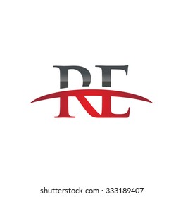 RE initial company red swoosh logo