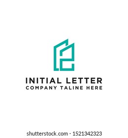 Initial concept of the CZ logo with a building template vector for construction.