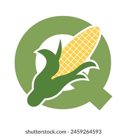 Initial Corncob Logo combine with letter Q vector template