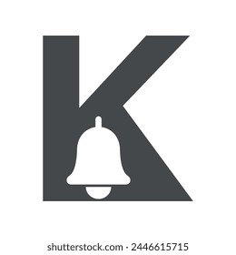 Initial Cowbell Logo combine with letter K vector template