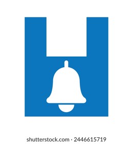 Initial Cowbell Logo combine with letter H vector template