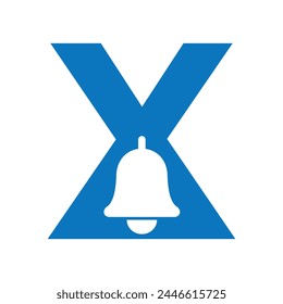 Initial Cowbell Logo combine with letter X vector template