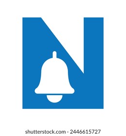 Initial Cowbell Logo combine with letter N vector template