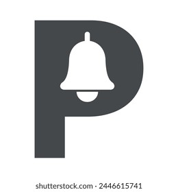 Initial Cowbell Logo combine with letter P vector template