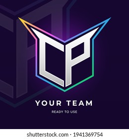 Initial CP logo design with strong shape, Logo for game, esport, initial gaming, community or business.