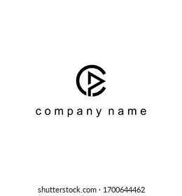 initial cp logo design vector illustration