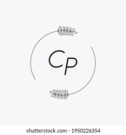 Initial CP Logo Handwriting Lettering fashion modern