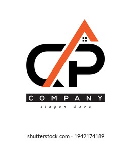 initial CP real estate logo vector