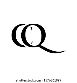 Initial cq alphabet logo design template vector