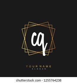 Initial CQ handwriting logo vector