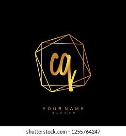 Initial CQ handwriting logo vector