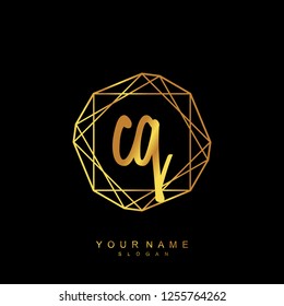 Initial CQ handwriting logo vector