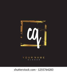 Initial CQ handwriting logo vector