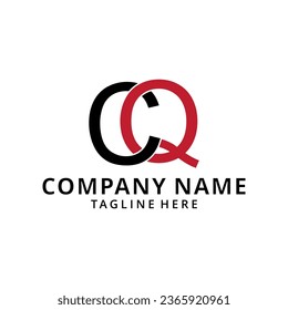 Initial CQ logo icon design in vector format with letter C Q
