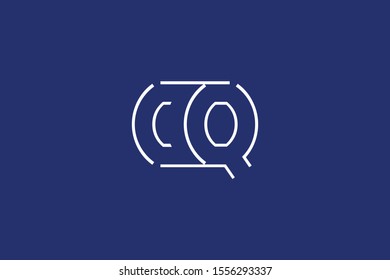 Initial CQ QC Letter Logo Design Vector Template. Monogram and Creative Alphabet C Q Letters icon Illustration.