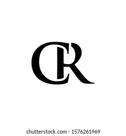 Initial cr alphabet logo design template vector