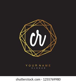 Initial CR handwriting logo vector