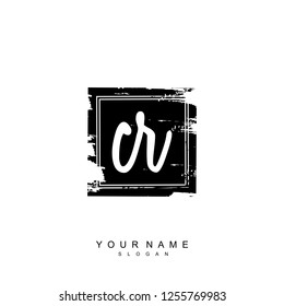 Initial CR handwriting logo vector