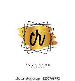 Initial CR handwriting logo vector