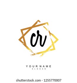 Initial CR handwriting logo vector