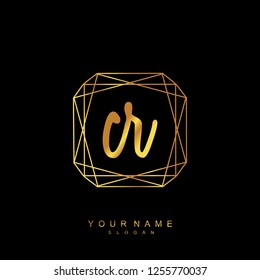 Initial CR handwriting logo vector
