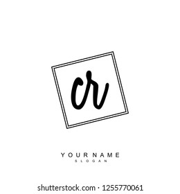 Initial CR handwriting logo vector