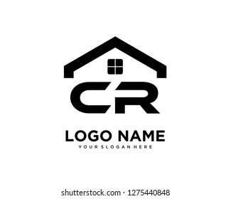 Initial CR home logo vector.