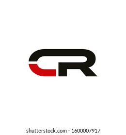 Initial CR icon design template elements for business company logo. Outstanding professional elegant trendy awesome artistic black and red color. Logotype idea vector isolated on white background.