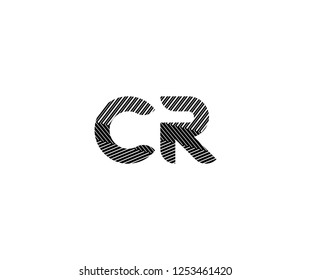 Initial CR Letter Abstract Stripes Transition Monogram Logotype