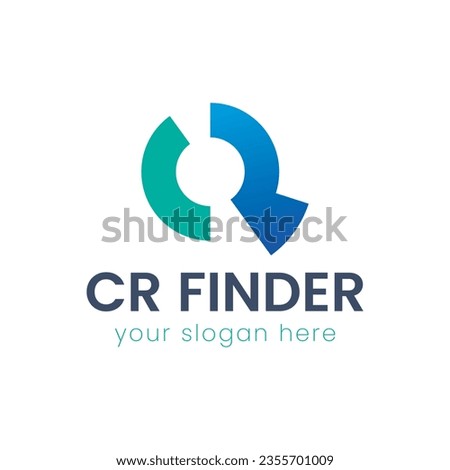 Initial CR letter Finder logo design