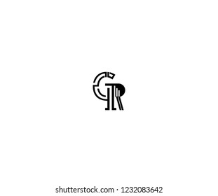 Initial CR Letter Linked Stylish Linear Monogram Modern Creative Logotype