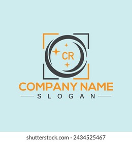 Initial CR letter logo design with creative square symbol