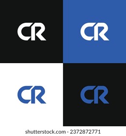 Initial CR logo design vector