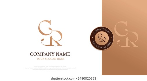 Initial CR Logo Design Vector 