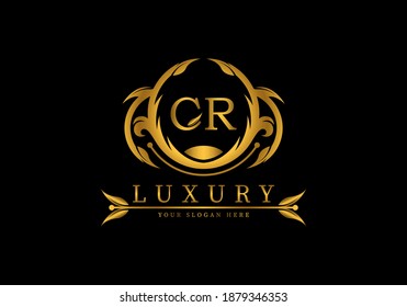 Initial CR Luxury Logo template vector for brand, company or fashion.