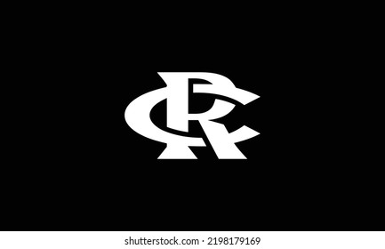 Initial CR RC logo design. vector letter logo illustration isolated on black background