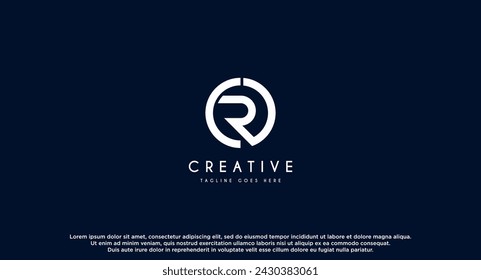 Initial CR RC logo design. vector letter logo illustration isolated on blue background