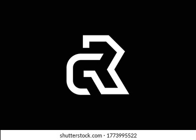 Initial CR RC modern monogram and elegant logo design, Professional Letters Vector Icon Logo on black background.