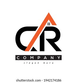 initial CR real estate logo vector