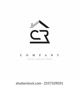 Initial CR Real Estate Logo Design Vector