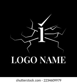icono de diseño inicial de logotipo roto