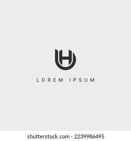 Letras Creativas Iniciales BH, Vector de iconos del logotipo HB.
