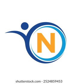 Initial Creative Logo combine with letter N vector template